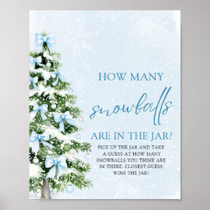 Christmas Guess How Many Snowballs Baby Shower  Poster