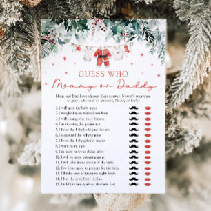 Christmas Guess Who Mum or Dad Baby Shower Game Invitation