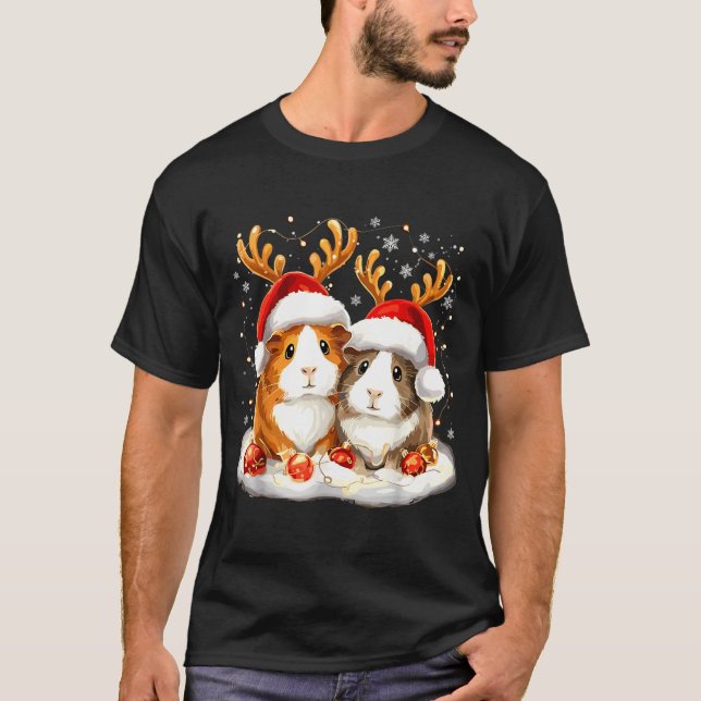 Christmas Guinea G Reindeer Xmas  T-Shirt (Front)