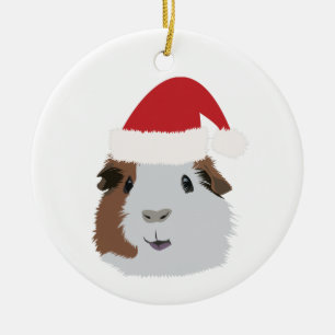 Christmas Guinea Pig Ceramic Tree Decoration