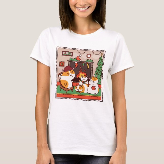 Christmas Guinea Pig Family T-Shirt (Front)