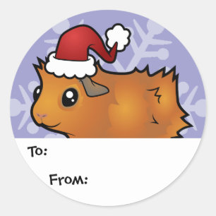 Christmas Guinea Pig Gift Tags (scruffy)