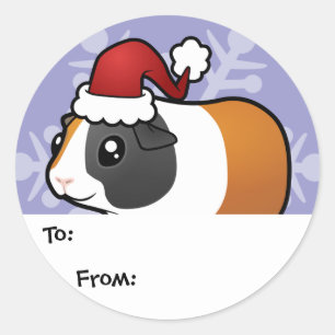 Christmas Guinea Pig Gift Tags (smooth hair)