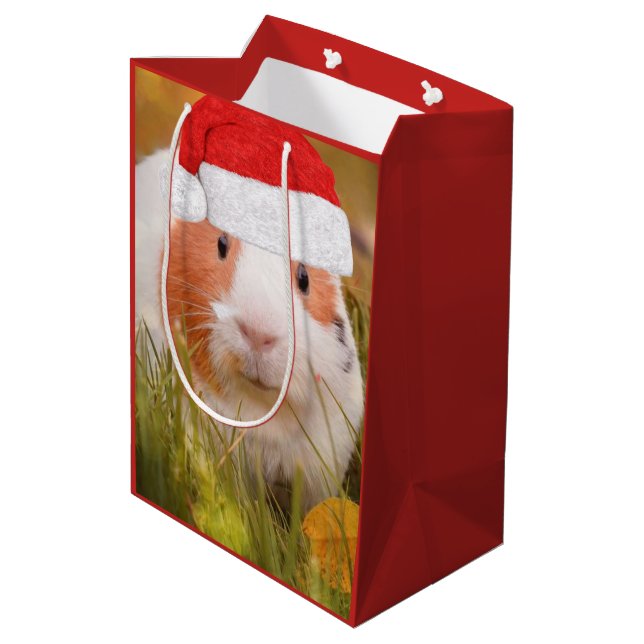 Christmas Guinea pig Medium Gift Bag (Back Angled)