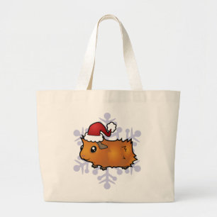 Christmas Guinea Pig (scruffy) Large Tote Bag