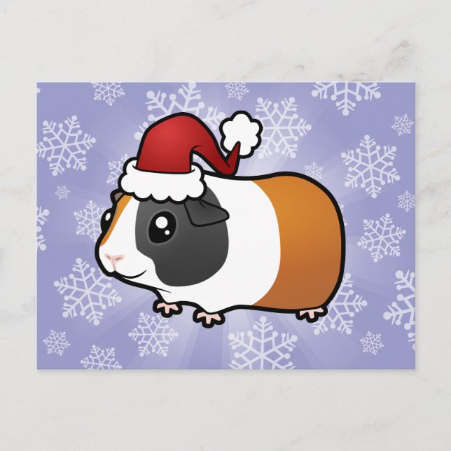 Christmas Guinea Pig (smooth hair) Holiday Postcard (Front)