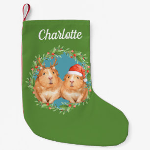 Christmas Guinea Pigs Personalised Santa Reindeer Small Christmas Stocking