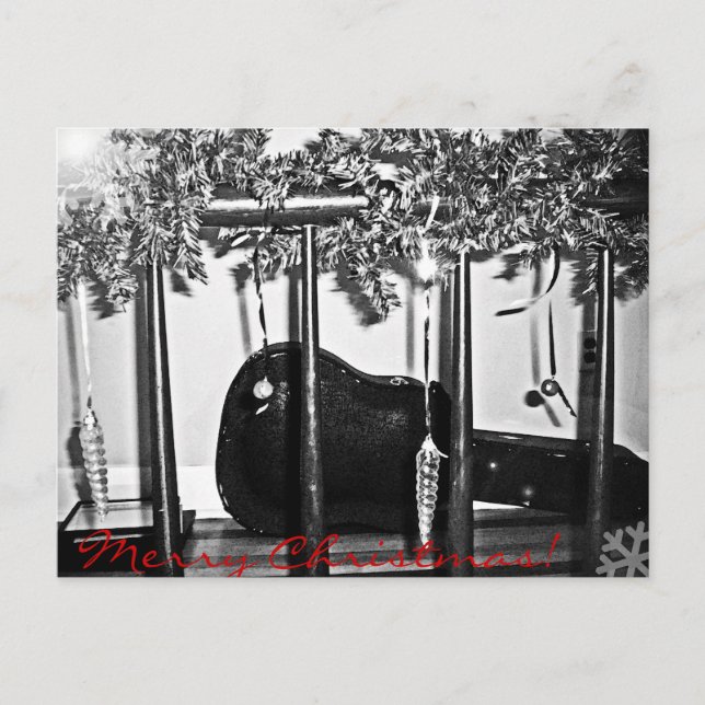 Christmas Guitar Holiday Postcard (Front)