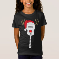 Christmas Guitar santa hat reindeer antlers