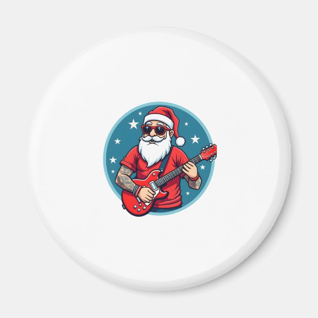Christmas guitarist  Rockmusic Christmas (1) Magnet (Front)