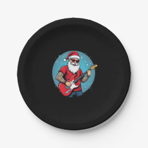 Christmas guitarist  Rockmusic Christmas (1) Paper Plate