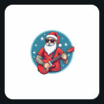 Christmas guitarist  Rockmusic Christmas (1) Square Sticker<br><div class="desc">Christmas guitarist  Rockmusic Christmas (1)</div>