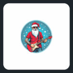 Christmas guitarist  Rockmusic Christmas (2) Square Sticker<br><div class="desc">Christmas guitarist  Rockmusic Christmas (2)</div>