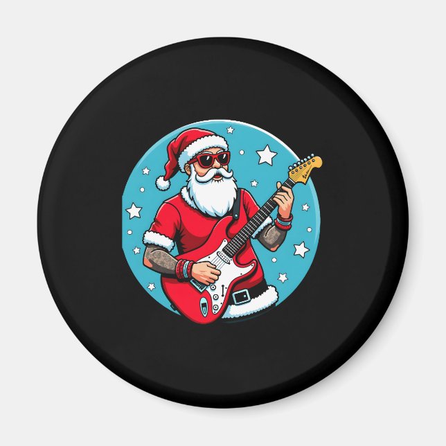 Christmas guitarist  Rockmusic Christmas (4) Magnet (Front)