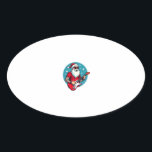 Christmas guitarist  Rockmusic Christmas Oval Sticker<br><div class="desc">Christmas guitarist  Rockmusic Christmas</div>