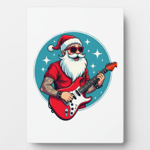 Christmas guitarist Rockmusic Christmas Plaque