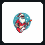 Christmas guitarist  Rockmusic Christmas Square Sticker<br><div class="desc">Christmas guitarist  Rockmusic Christmas</div>