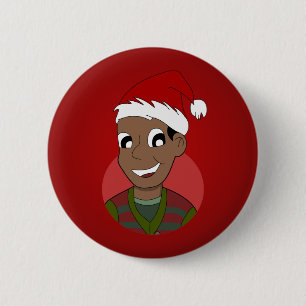 Christmas guy cartoon 6 cm round badge
