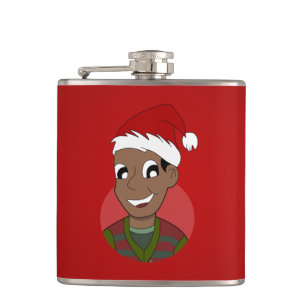 Christmas guy cartoon hip flask