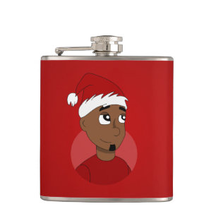 Christmas guy cartoon hip flask