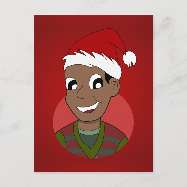 Christmas guy cartoon holiday postcard (Front)