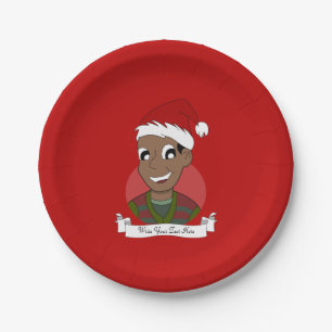 Christmas guy cartoon paper plate