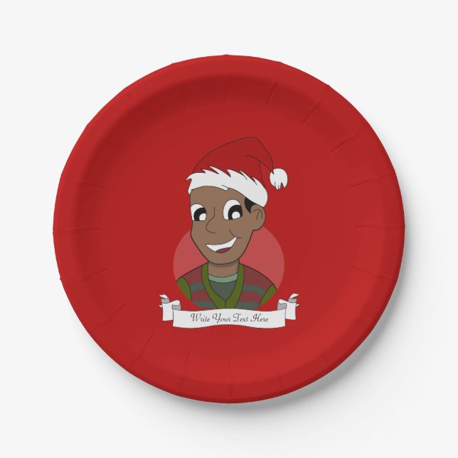 Christmas guy cartoon paper plate (Front)