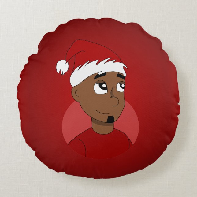 Christmas guy cartoon round cushion (Front)