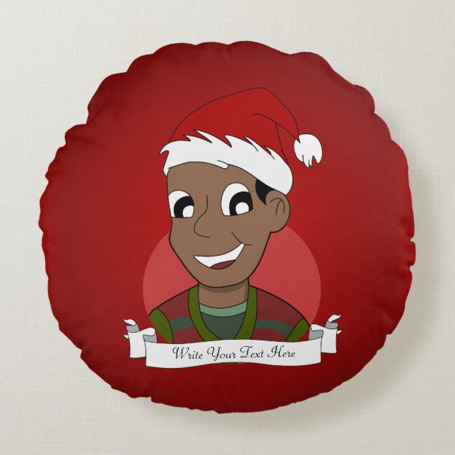 Christmas guy cartoon round cushion (Front)