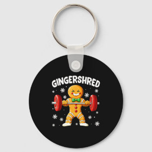 Christmas Gym Gingerbread Gingershred Xmas Workout Key Ring