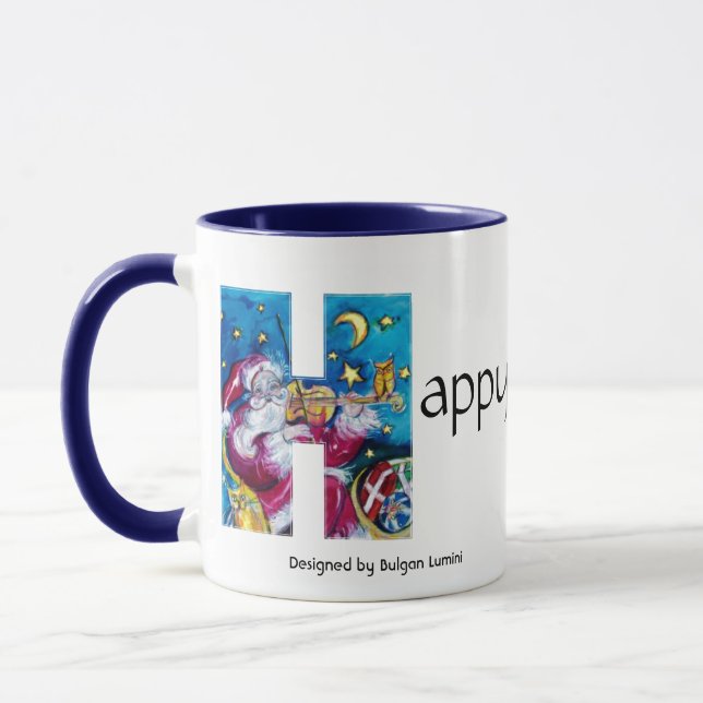 CHRISTMAS H LETTER / HAPPY HOLIDAYS MONOGRAM MUG (Left)