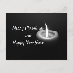 Christmas Haiku Post Card with Single Candle