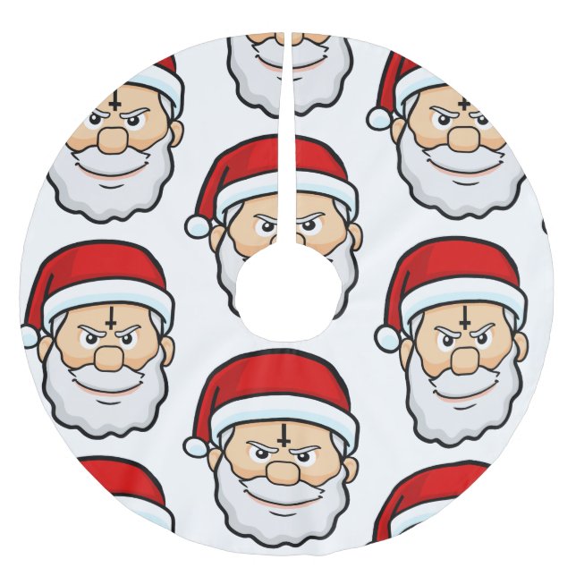 christmas hail santa brushed polyester tree skirt (Front)