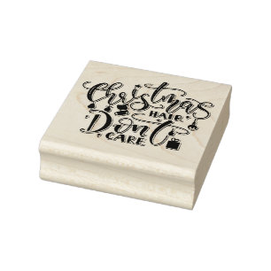 Christmas Hair Dont Care  Rubber Stamp