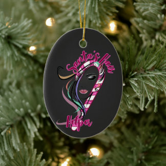Christmas Hair Stylist - Santa's Hair Helper Ceramic Tree Decoration