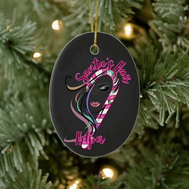 Christmas Hair Stylist - Santa's Hair Helper Ceramic Tree Decoration (Tree)