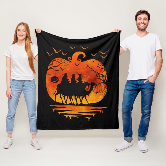 CHRISTMAS HALLOWEEN COSTUME PUMPKIN CHRISTMAS GIFT FLEECE BLANKET (In Situ)