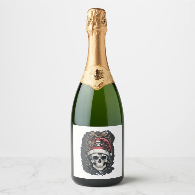 Christmas Halloween Sparkling Wine Label (Front)