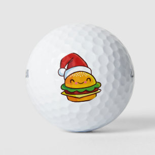 Christmas hamburger golf balls