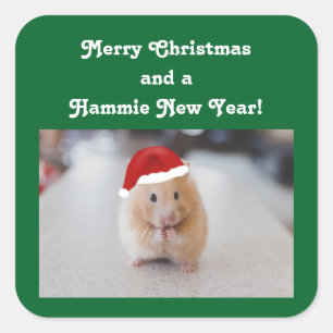 Christmas Hamster Square Sticker