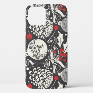 Christmas Hand-Drawn: Mistletoe Pine Seamless. iPhone 12 Case
