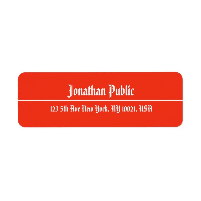 Christmas Hand Script Red Template Return Address (Front)