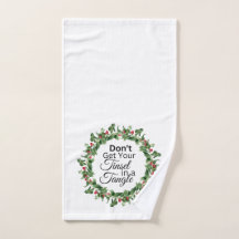 Christmas Hand Towel - Tinsel Tangle Wreath