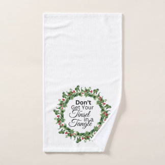 Christmas Hand Towel - Tinsel Tangle Wreath