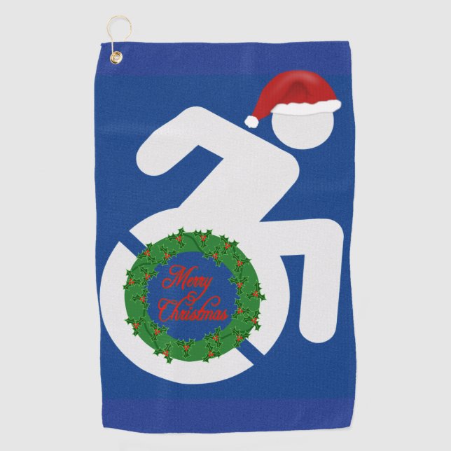 Christmas Handicapped Golf Towel (Front)