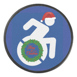 Christmas Handicapped Hockey Puck
