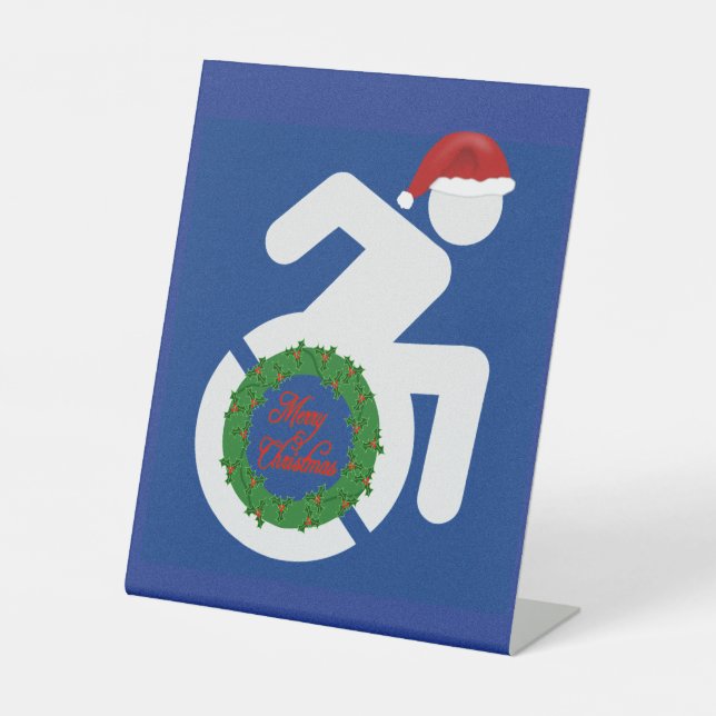 Christmas Handicapped Pedestal Sign (Front)
