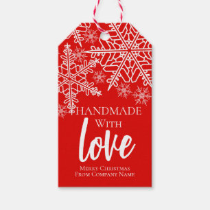 Christmas Handmade With Love Snowflake Gift Tags