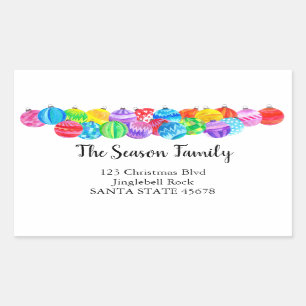 Christmas handpainted watercolor address label
