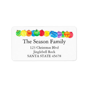 Christmas handpainted watercolor address label